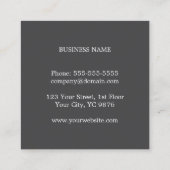 Carte De Visite Carré Moderne Elegant Grey Kraft Consultant en Papier (Dos)