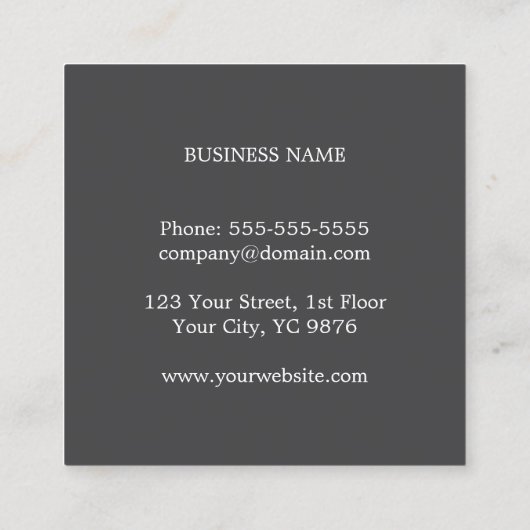 Carte De Visite Carré Moderne Elegant Grey Kraft Consultant en Papier (Dos)