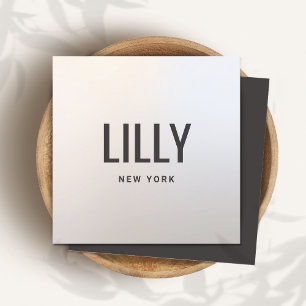 Carte De Visite Carré Moderne Elegant gris argent