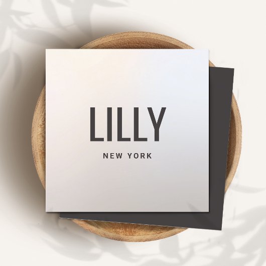 Carte De Visite Carré Moderne Elegant gris argent