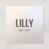 Carte De Visite Carré Moderne Elegant gris argent (Devant)