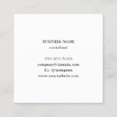 Carte De Visite Carré Moderne Élégant imprimé Kraft Red Bold Consultant (Dos)