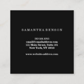 Carte De Visite Carré Moderne Élégant Marbre blanc Moderne Professionnel (Dos)