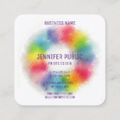 Carte De Visite Carré Moderne Élégant Modèle Professionnel Luxueux (Dos)