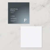 Carte De Visite Carré Moderne Elégant Monogram Plain Design tendance Lux (Devant / Derrière)