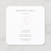 Carte De Visite Carré Moderne Élégant Monogramme Modèle Professionnel (Dos)