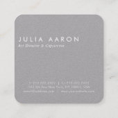 Carte De Visite Carré Moderne Elegant Plain Professional Premium Grey (Dos)
