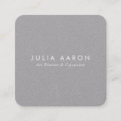 Carte De Visite Carré Moderne Elegant Plain Professional Premium Grey (Devant)