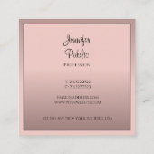 Carte De Visite Carré Moderne Elegant Professionnel Modèle manuscrit (Dos)