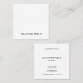 Carte De Visite Carré Moderne élégant Propre Professionnel Modèle Luxe (Devant / Derrière)