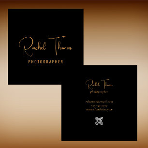 Carte De Visite Carré Moderne élégant QR Code Professionnel