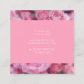 Carte De Visite Carré Moderne Elegant rose Roses Modèle professionnel (Dos)