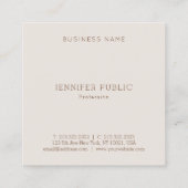 Carte De Visite Carré Moderne Elegant Simple Design Modèle Luxueux (Dos)