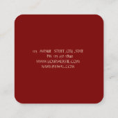 Carte De Visite Carré Moderne Élégant Simple Plaque, Ciseaux Or Rouge (Dos)