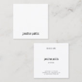 Carte De Visite Carré Moderne Élégant Simple Professionnel Cool simple (Devant / Derrière)