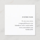 Carte De Visite Carré Moderne Elegant Texture Grey Consultant (Dos)