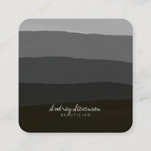 Carte De Visite Carré Moderne Élégante Dégradation noir et blanc