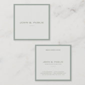 Carte De Visite Carré Moderne Elite Design simple Modèle Élégant Vert (Devant / Derrière)