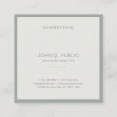 Carte De Visite Carré Moderne Elite Design simple Modèle vert élégant (Dos)