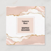 Carte de visite Carré moderne en ivoire beige (Devant)