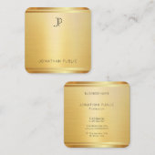 Carte De Visite Carré Moderne Faux Gold Premium Silk Finish Elegant Luxe (Devant / Derrière)