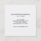 Carte De Visite Carré Moderne feuille aquarelle tropicale (Dos)