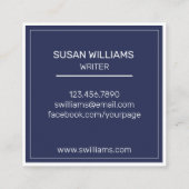 Carte De Visite Carré Moderne Florale de Pêche unique (Dos)