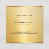 Carte De Visite Carré Moderne glamour Faux Gold Professional Élégant (Dos)