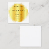 Carte De Visite Carré Moderne Glamour Modèle Élégant Faux Gold (Devant / Derrière)