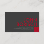 Carte de visite Carré moderne gris rouge (Dos)