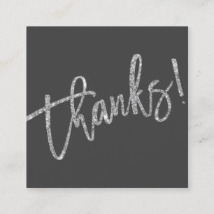 Carte De Visite Carré MODERNE HANDLETTEMENT merci argent gris parties sc