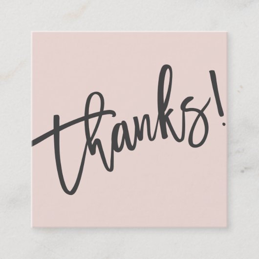 Carte De Visite Carré MODERNE HANDLETTERED grâce à la tendance rose vif  (Devant)