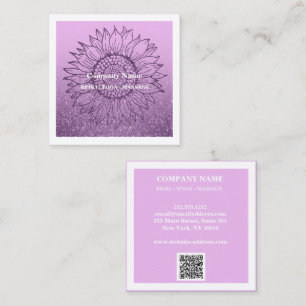 Carte De Visite Carré Moderne Mandala QR minimaliste professionnel ombré