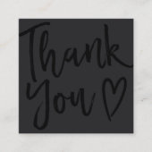 Carte De Visite Carré Moderne merci script commander minimum noir (Devant)