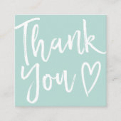 Carte De Visite Carré Moderne merci script commander minimum turquoise b (Devant)