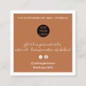 Carte De Visite Carré Moderne merci script commander un minimum de terre (Dos)