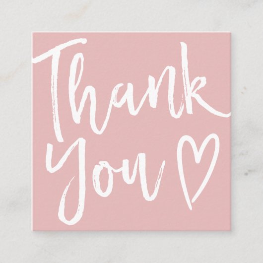 Carte De Visite Carré Moderne merci script commander un minimum poussiér (Devant)