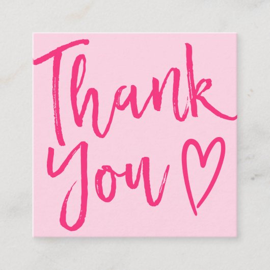 Carte De Visite Carré Moderne merci script commander un minimum rétro ro (Devant)