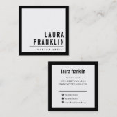 Carte De Visite Carré MODERNE MINIMAL bold nom simple noir clair (Devant / Derrière)