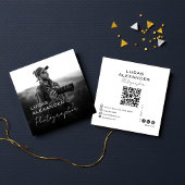 Carte De Visite Carré Moderne Minimal OU Code Photographe des médias soc