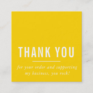 Carte De Visite Carré MODERNE MINIMAL simple merci LOGO jaune vif