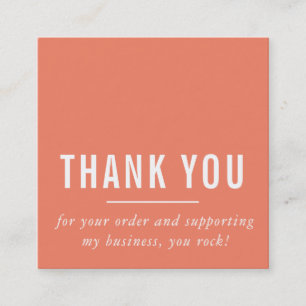 Carte De Visite Carré MODERNE MINIMAL simple merci LOGO orange