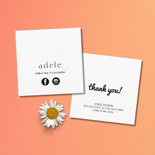 Carte De Visite Carré Moderne Minimal Suivez-moi sur les Médias Sociaux