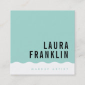 Carte De Visite Carré MODERNE MINIMAL WAVE simple chic menthe vert (Devant)