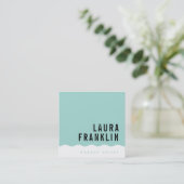 Carte De Visite Carré MODERNE MINIMAL WAVE simple chic menthe vert (Debout devant)