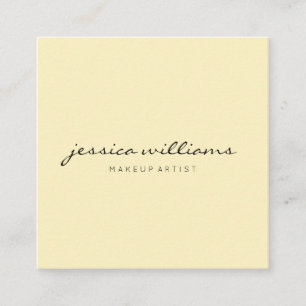 Carte De Visite Carré Moderne minimaliste Pastel Jaune