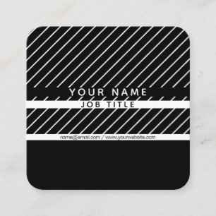 Carte De Visite Carré Moderne minimaliste rayé fin