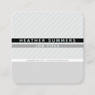 Carte De Visite Carré Moderne minimaliste rayé fin