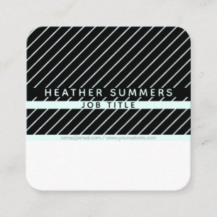 Carte De Visite Carré Moderne minimaliste rayé fin