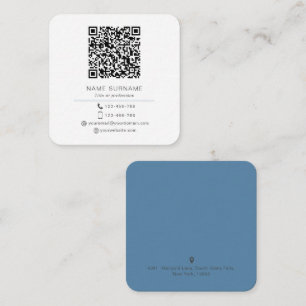 Carte De Visite Carré Moderne minimaliste simple code QR Carré personne